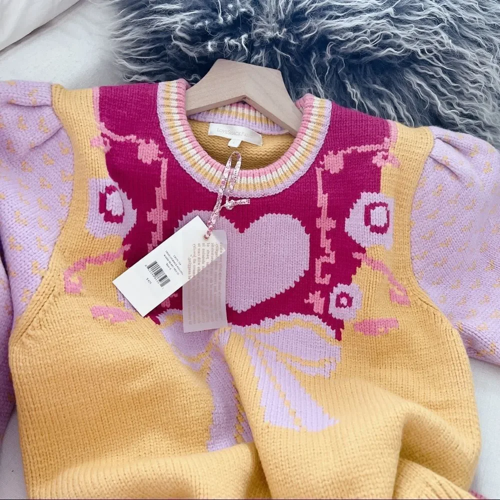 LOVESHACKFANCY Emani Crewneck Sweater - Picture 13 of 14